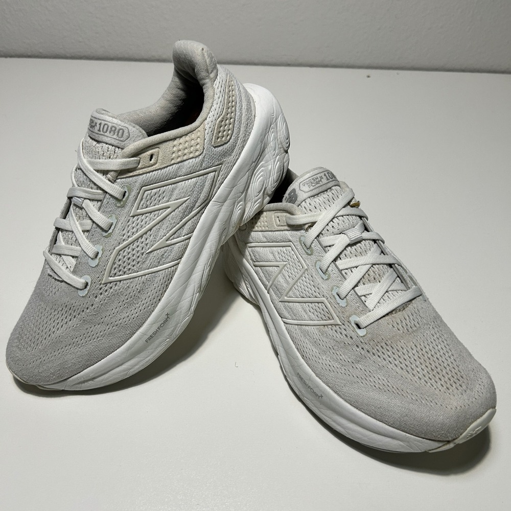 New Balance Fresh Foam X 1080 v13 Grey White Running Shoes W108013 Womens 10.5